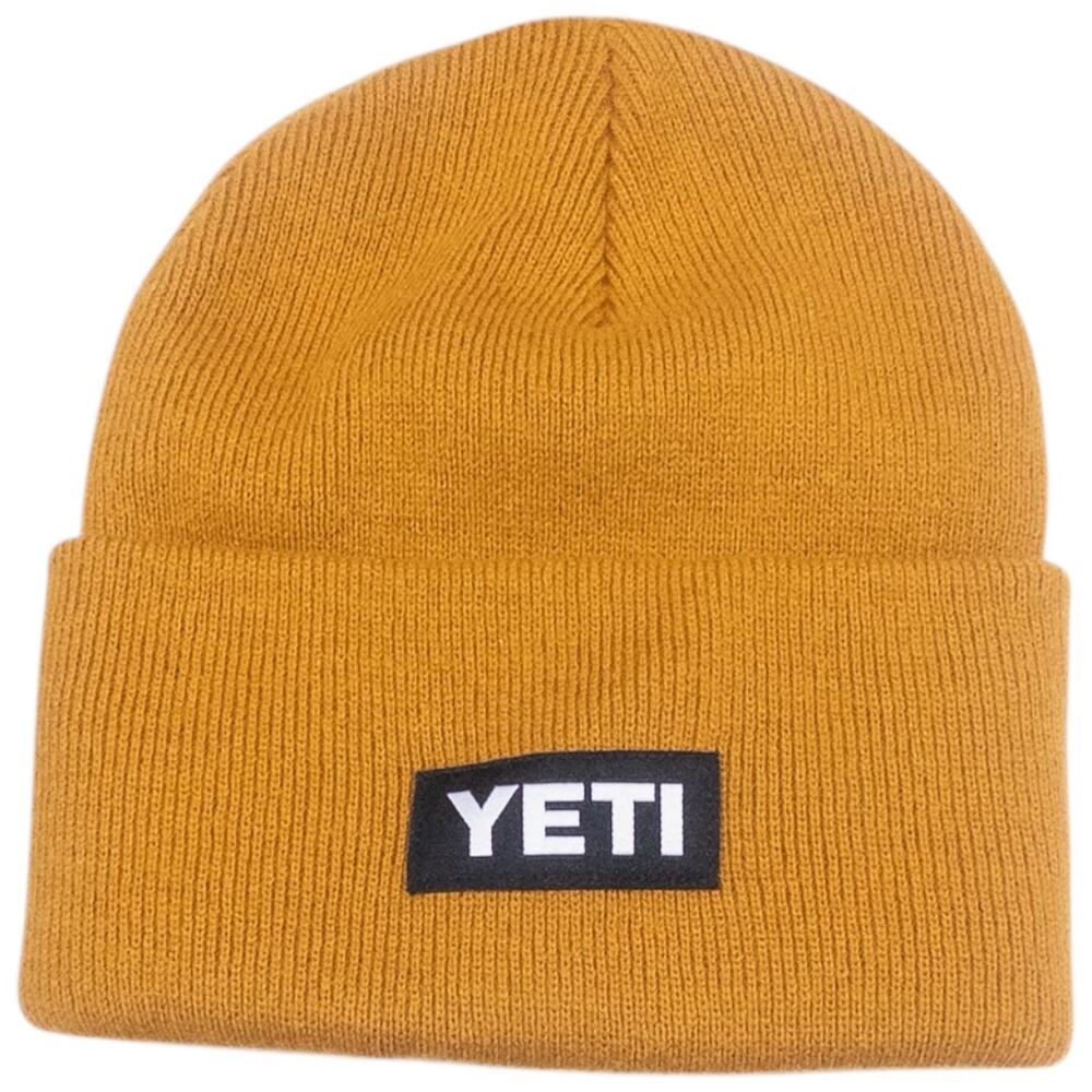 Yeti Beanie Unisex OS Gold Winter Knit Hat Cap Embroidered Logo NWT Cozy Warm